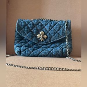 Patricia Nash Denim Purse With Metal Strap